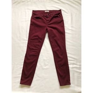 Madewell maroon skinny skinny pants
